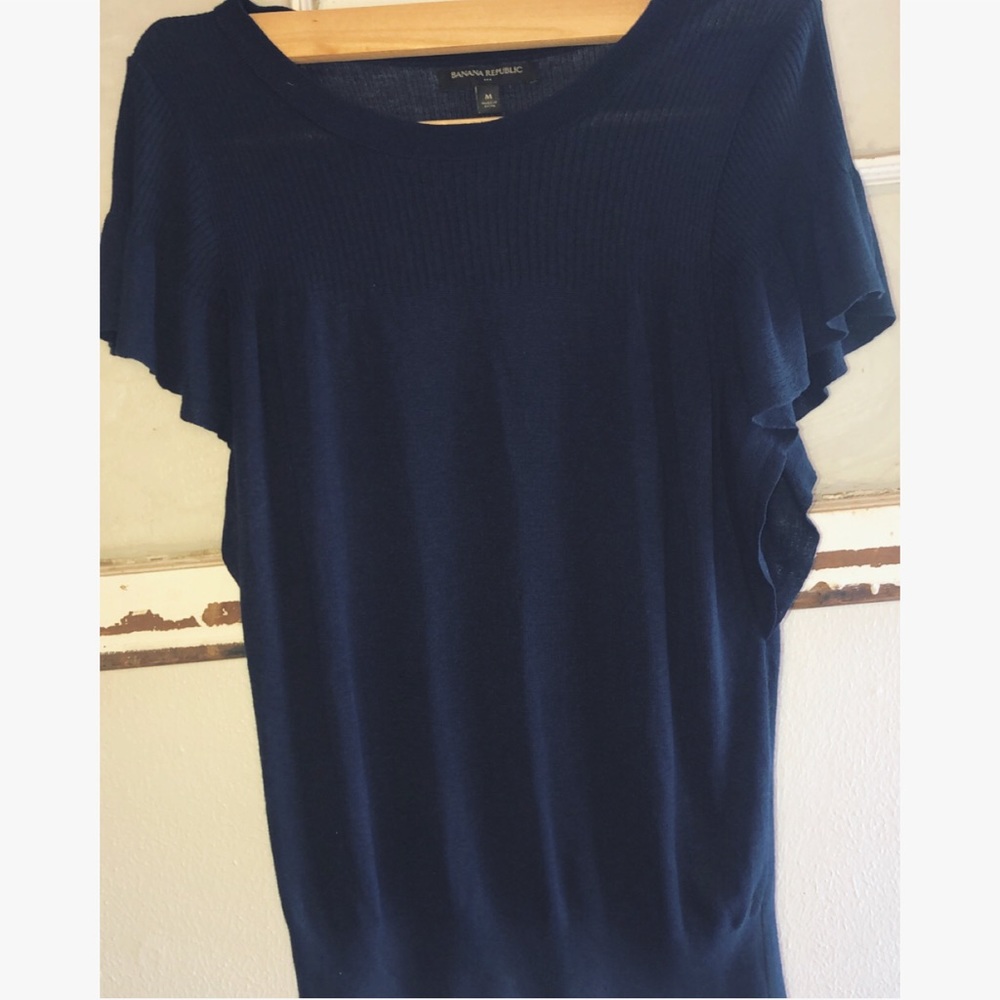 Navy Blue Banana Republic Work Blouse